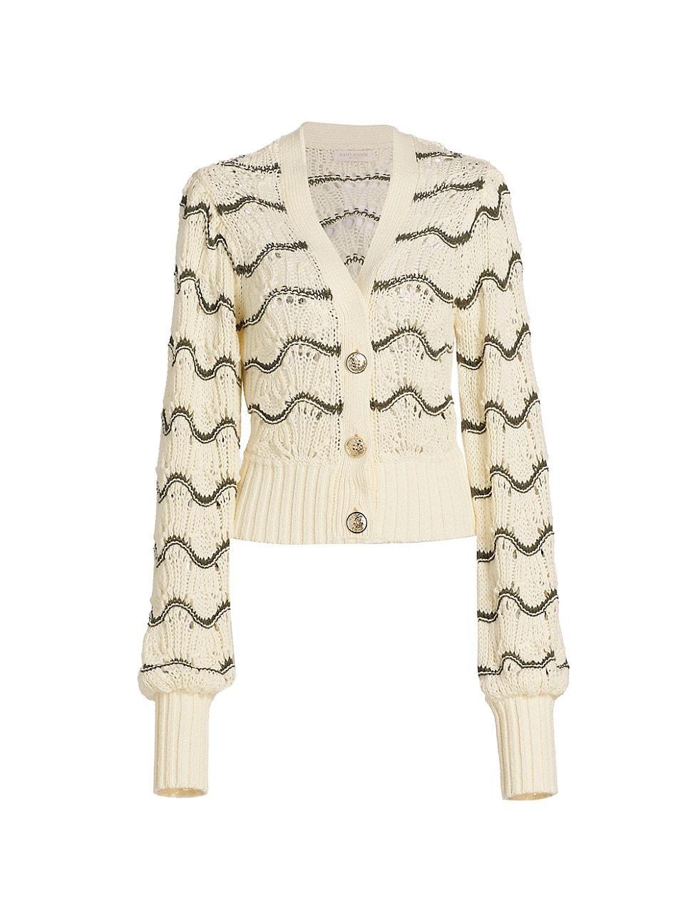 Womens Daniella Striped Knit Cotton Cardigan Product Image