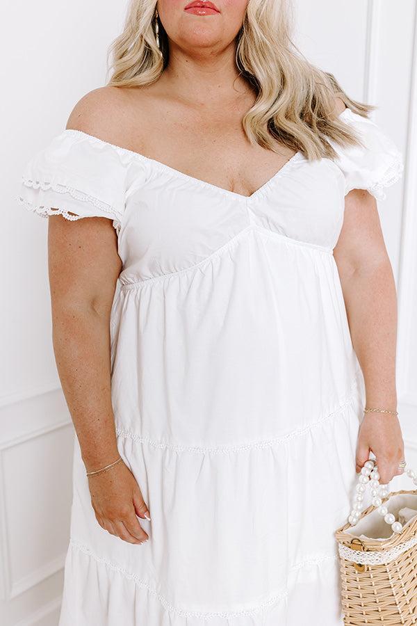 Field of Dreams Maxi Dress in White Curves Product Image