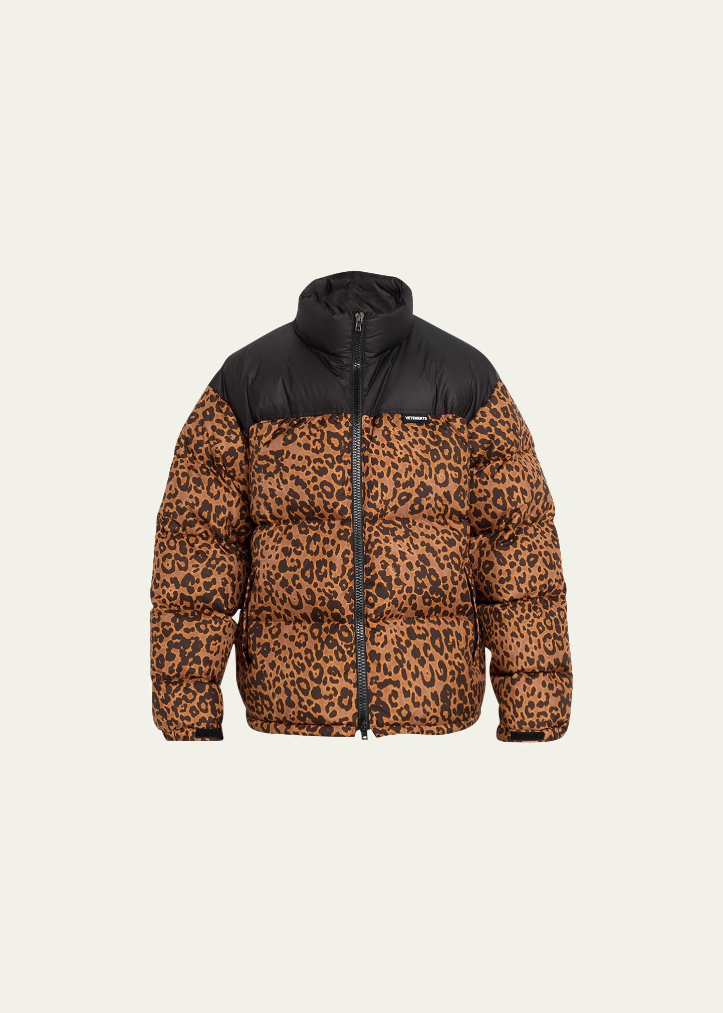 Mens Leopard-Print Puffer Jacket Product Image