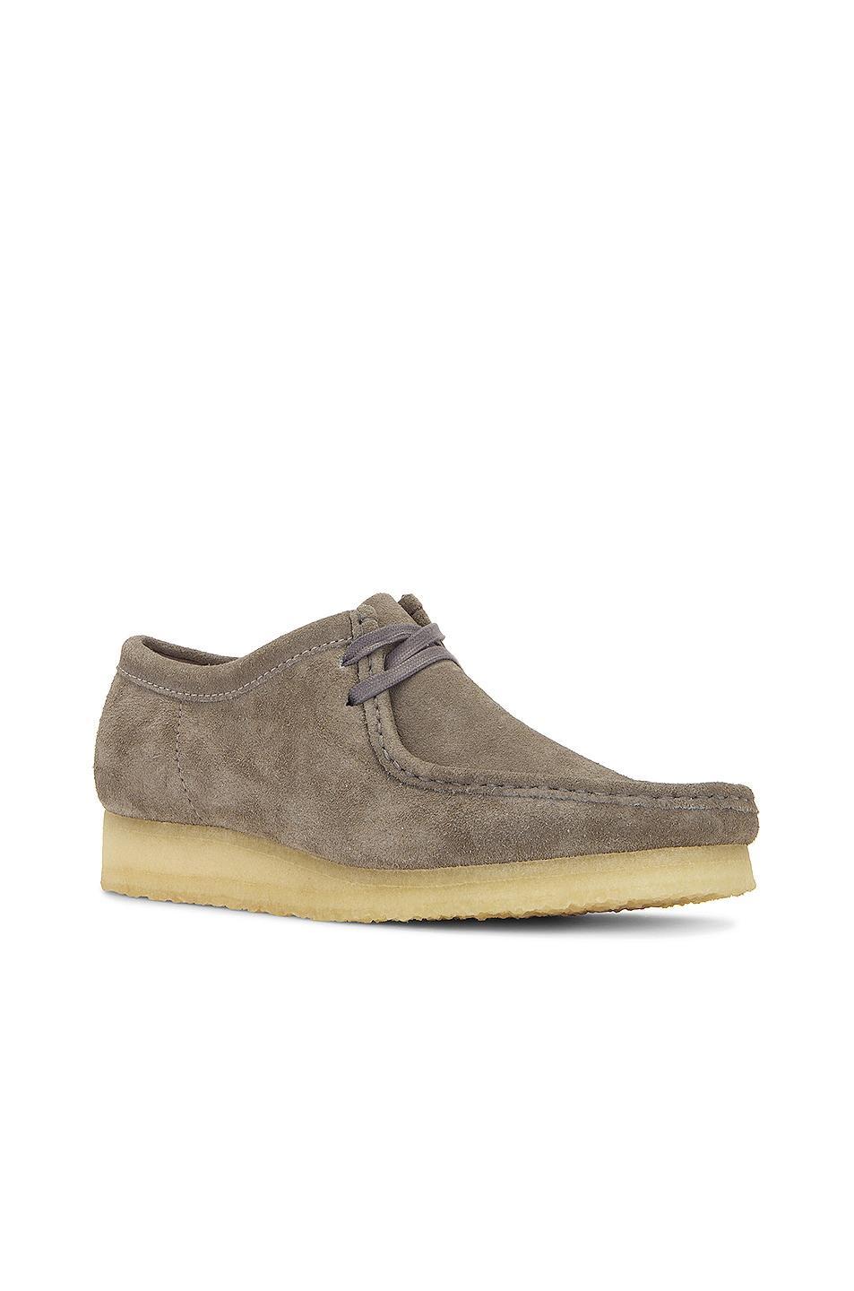 Clarks Wallabee in Grey Suede - Grey. Size 10 (also in 7, 7.5, 8, 8.5, 10.5, 12). Product Image