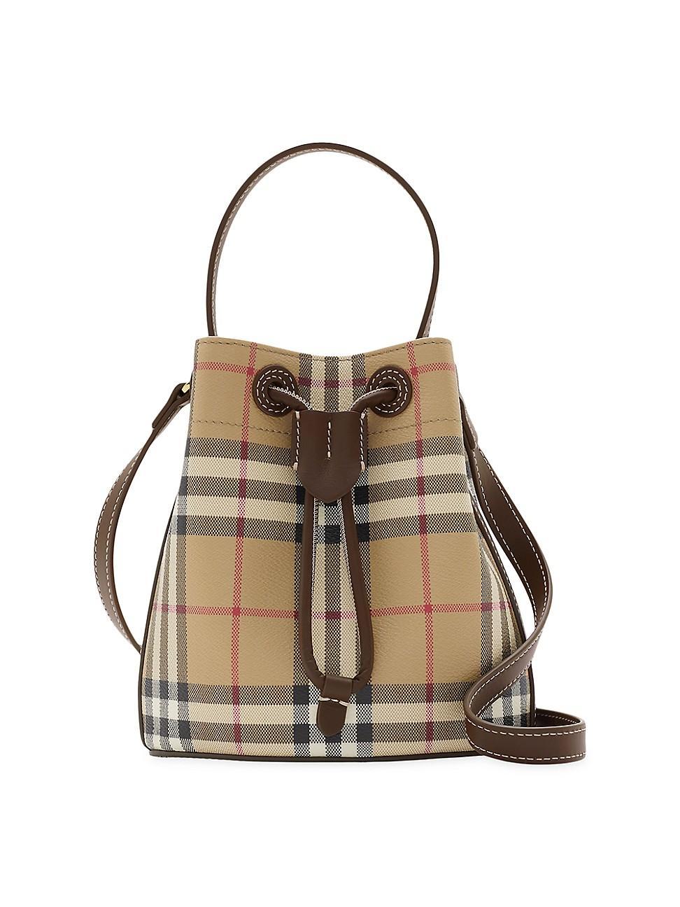 Womens Vintage Check Drawstring Bag Product Image