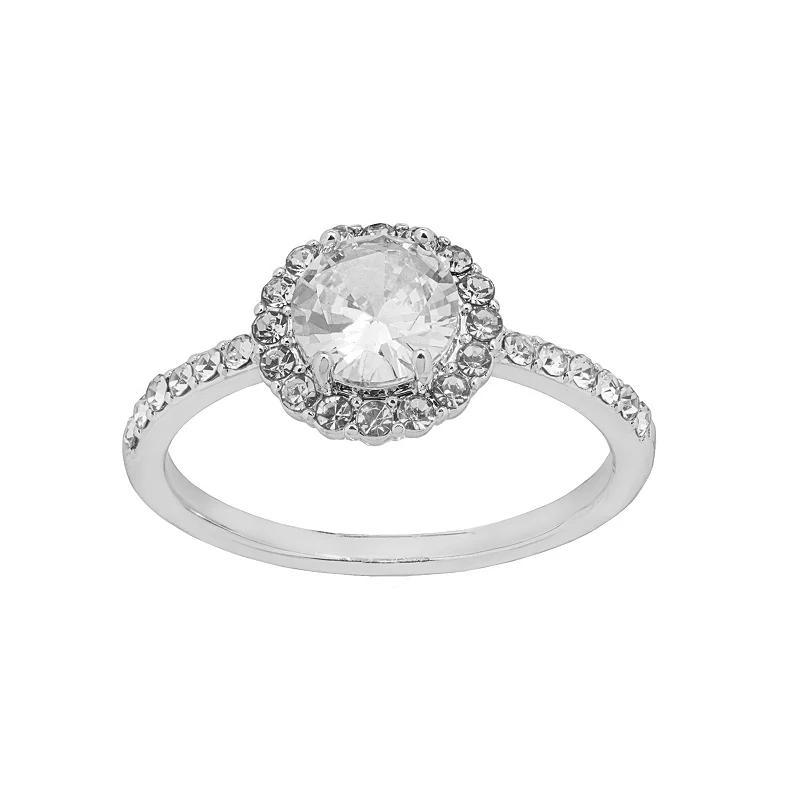 LC Lauren Conrad Nickel Free Round Halo Ring, Womens Silver Product Image