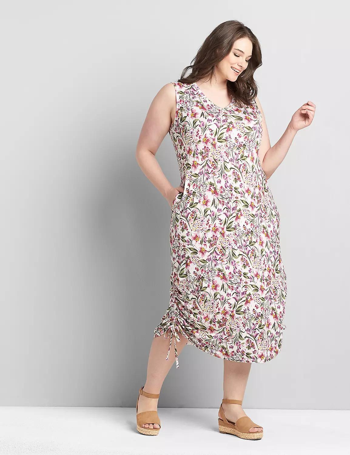 Ruched Side Midi Dress Product Image