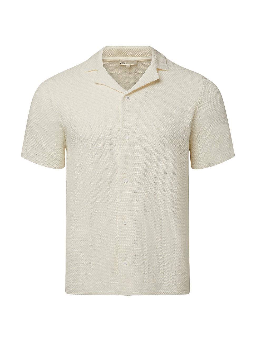 Mens Cotton Textured Camp Shirt Product Image