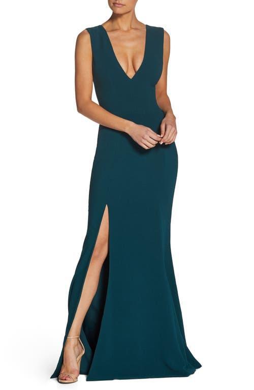 Dress the Population Sandra Plunge Crepe Trumpet Gown Product Image