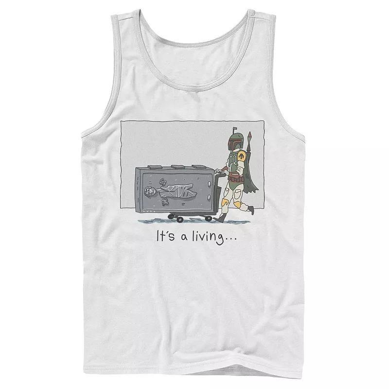 Mens Star Wars Boba Fett Its A Living Doodle Tank Top Product Image