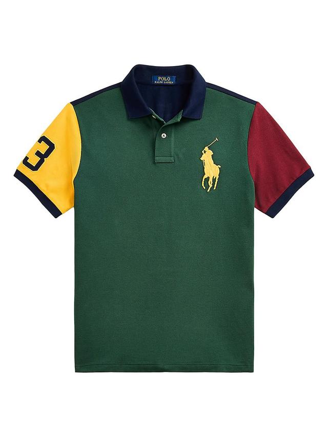 Mens Colorblocked Cotton Polo Shirt Product Image