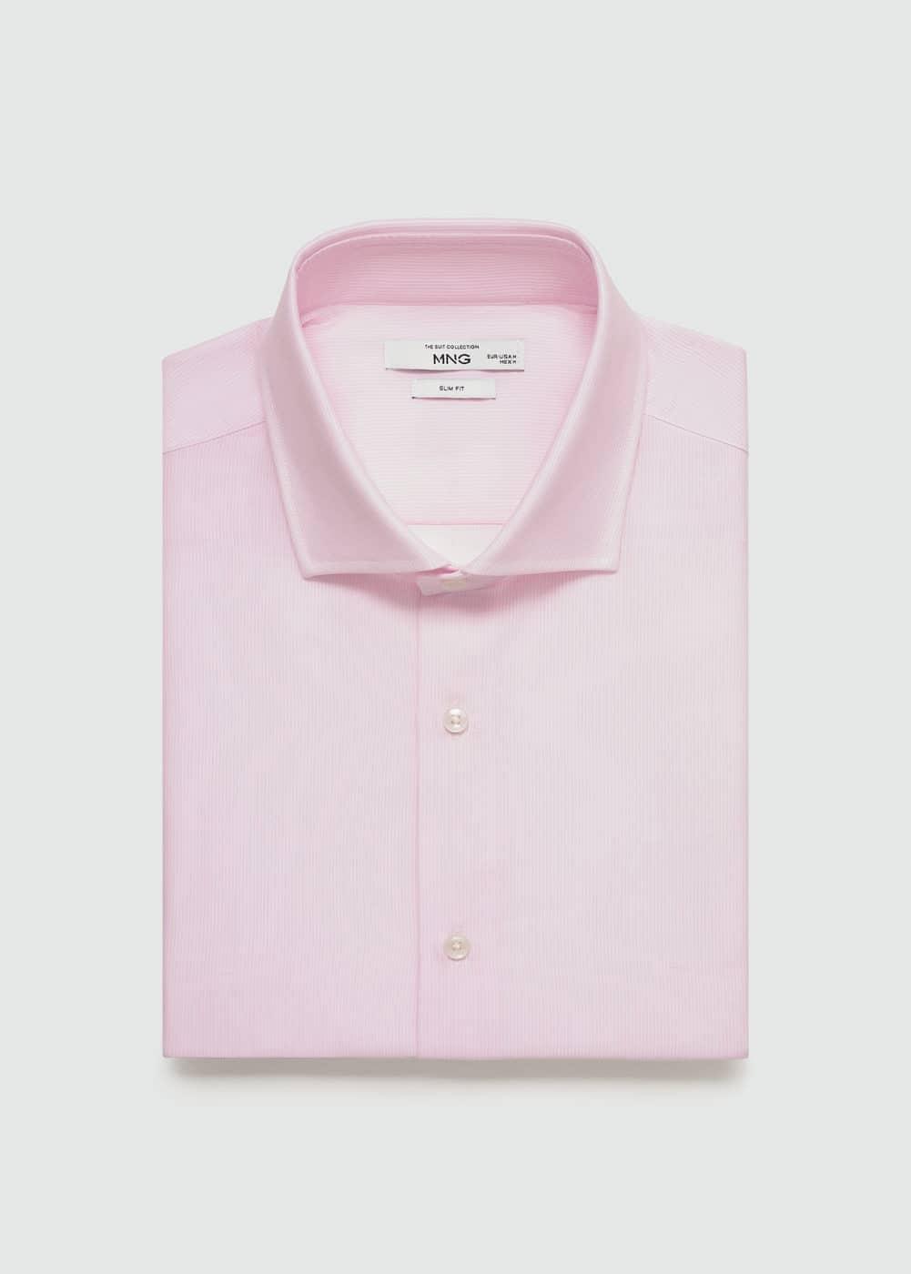 Mango Mens Micro-Stripe Twill Dress Shirt Product Image