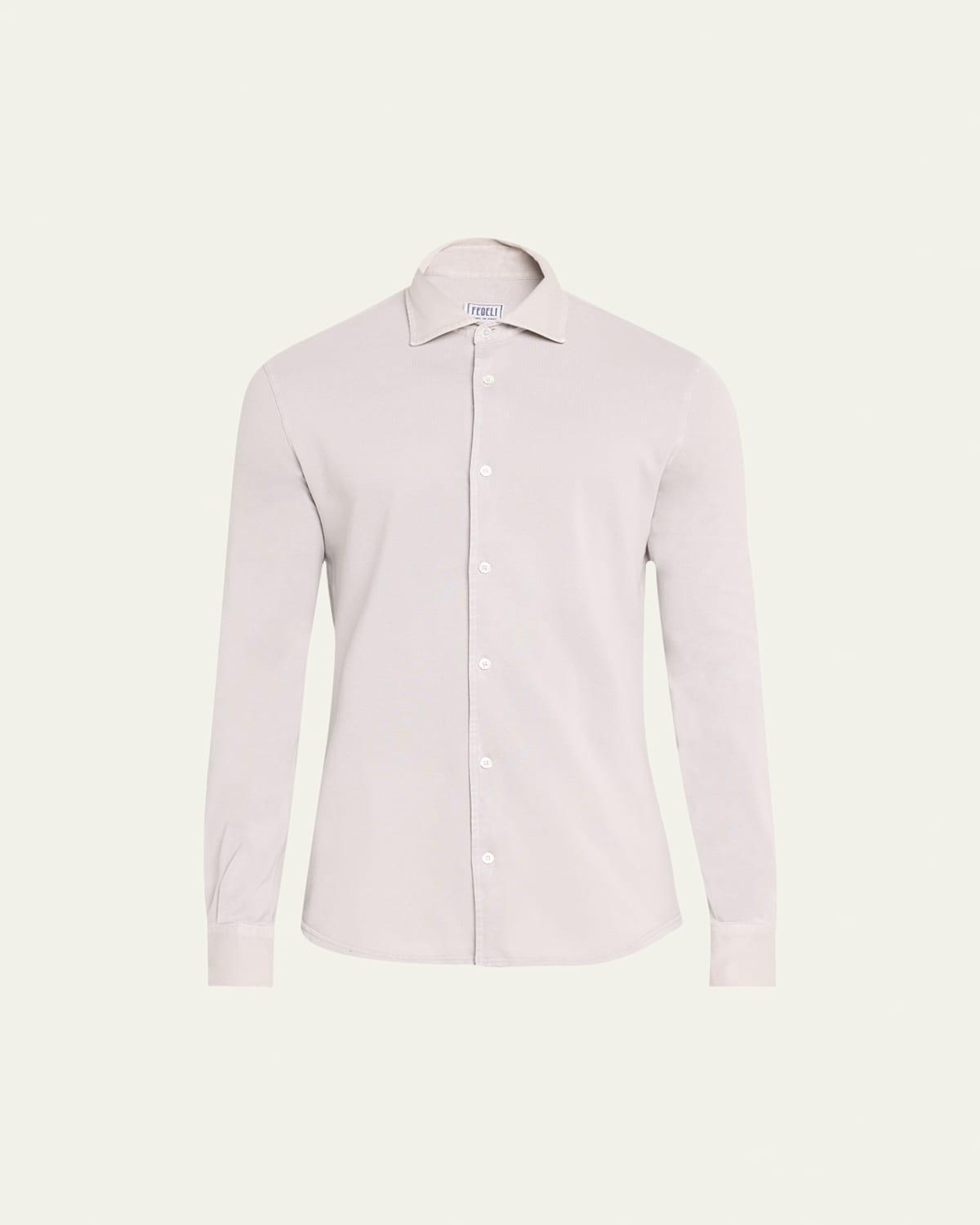 Mens Frosted Pique Casual Button-Down Shirt Product Image