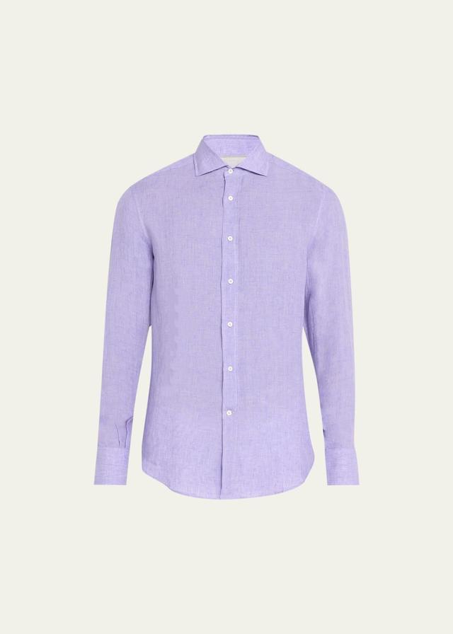 Mens Linen-Cotton Casual Button-Down Shirt Product Image