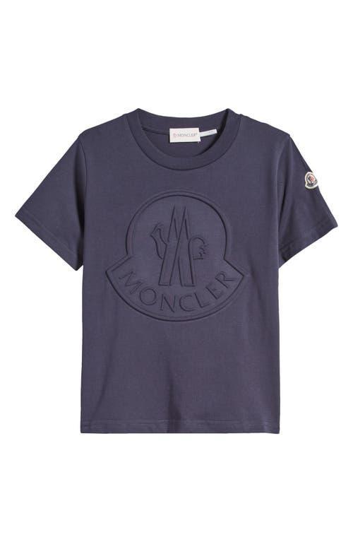 Moncler Kids Logo Embossed Cotton T-Shirt Product Image