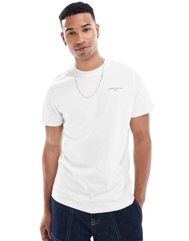 Tommy Jeans small chest logo t-shirt in white Product Image