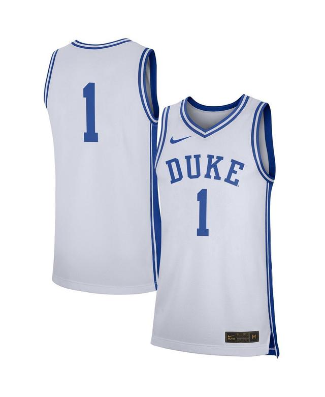 Mens Nike #1 White Duke Blue Devils Replica Jersey - White Product Image