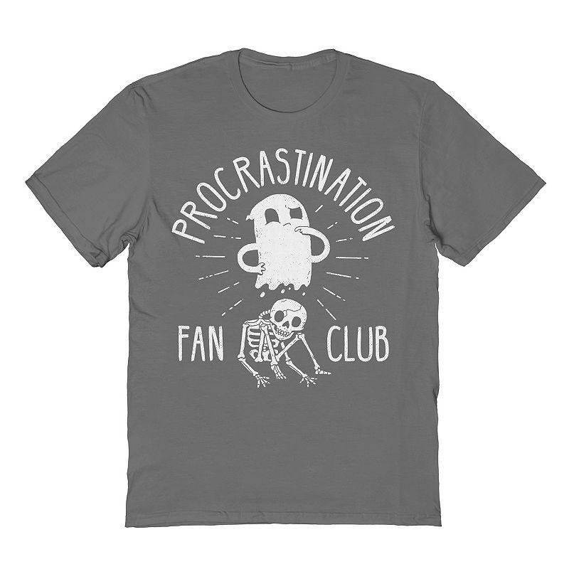 Mens DinoMike Procrastination Fan club Tee Grey Product Image