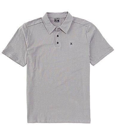 Hurley H2O Dri Ace Slub Short Sleeve Polo (Stone Grey) Men's Clothing Product Image