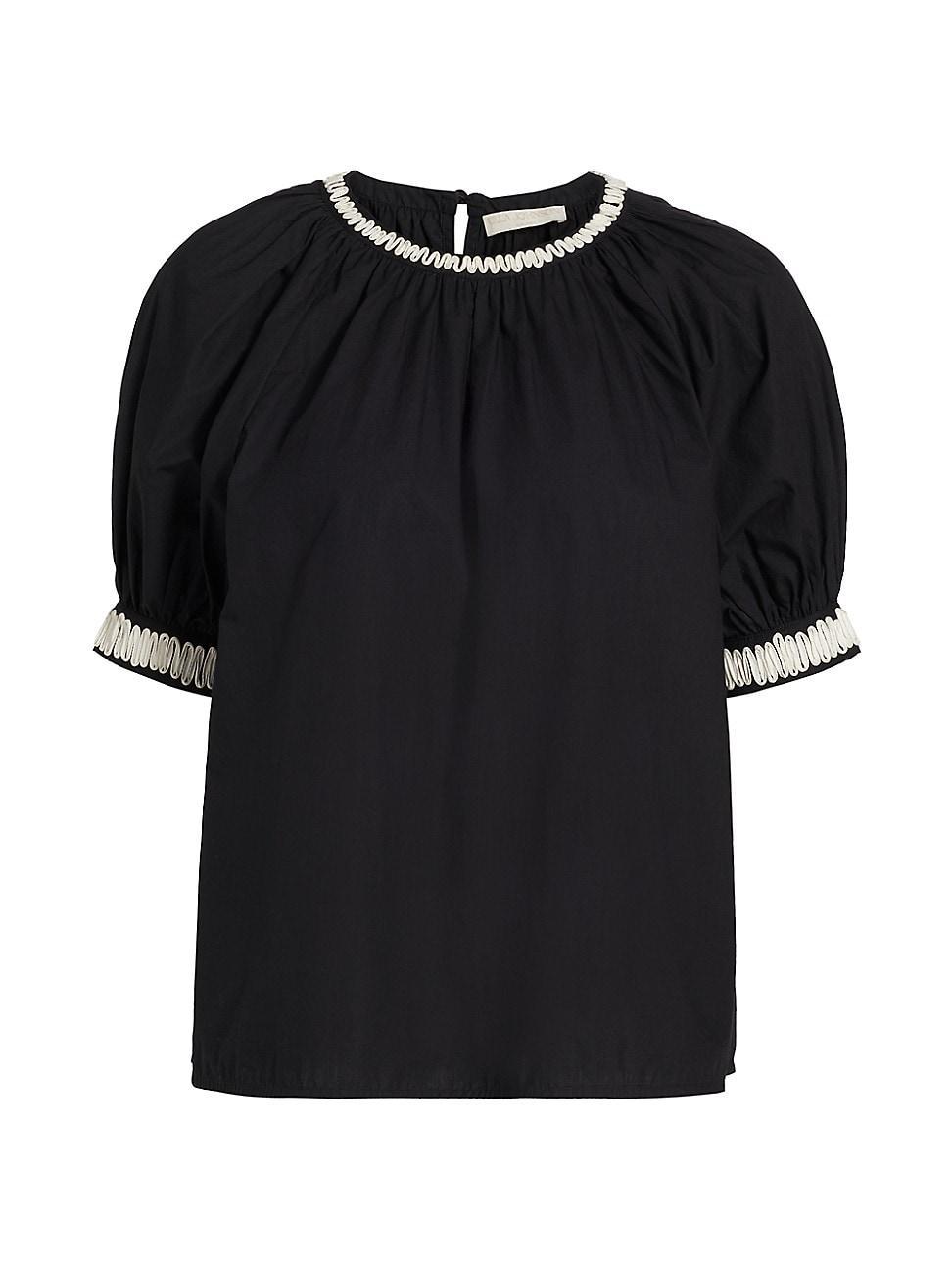 Womens Amara Embroidered Cotton Top Product Image