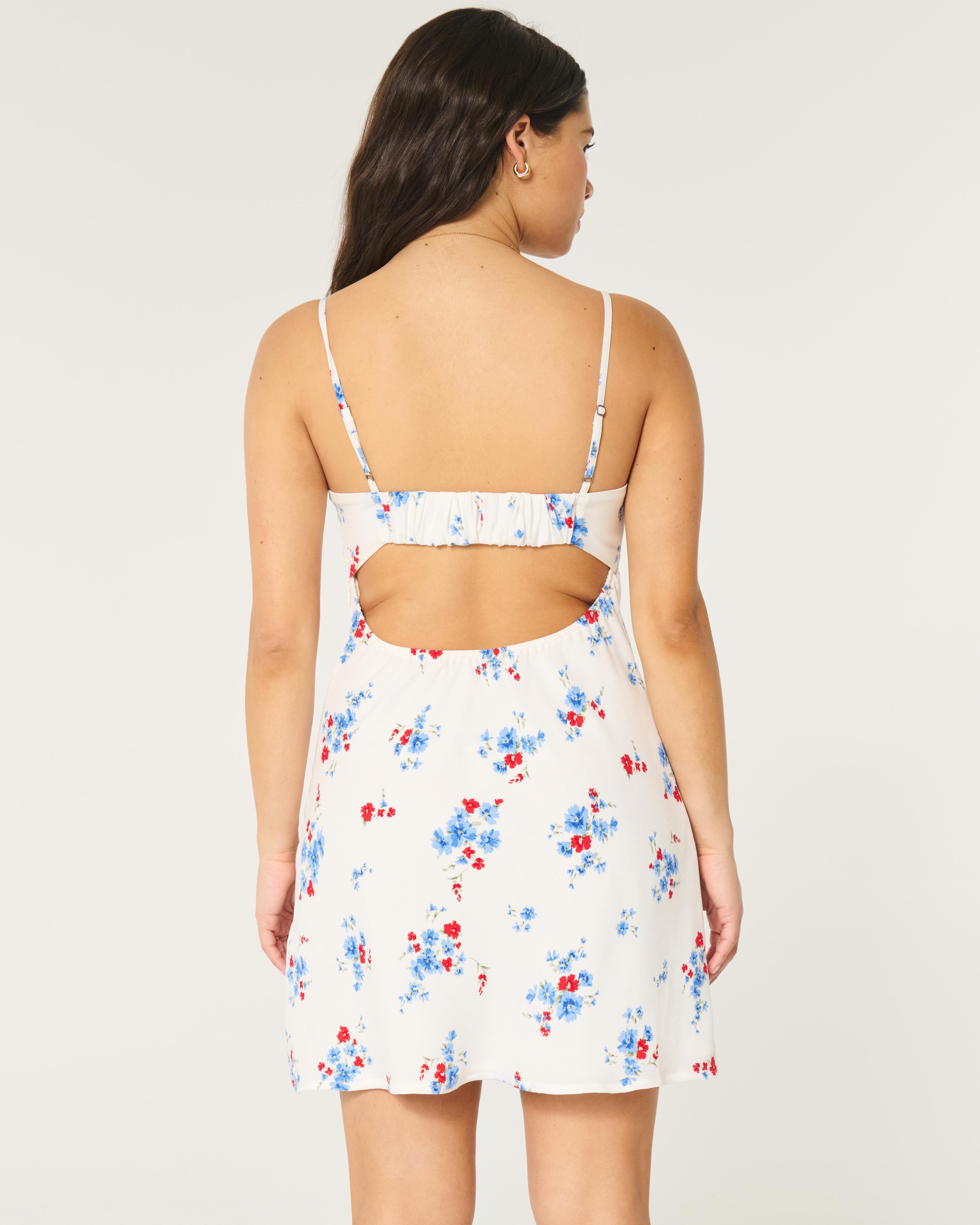 Crepe Open Back Mini Slip Dress Product Image