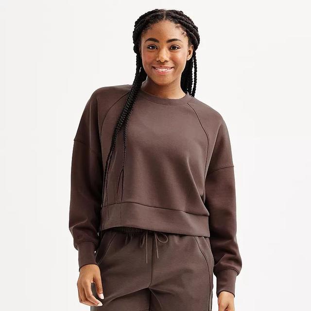 Womens FLX Solace Cropped Pullover Sweatshirt Brown Trap Product Image