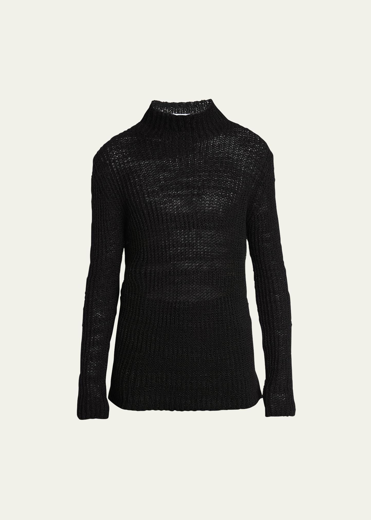 Mens Linen Loose Knit Sweater Product Image