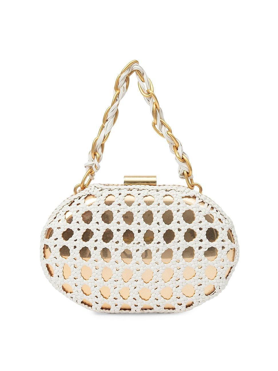 Womens Macrame Leather Clutch Product Image