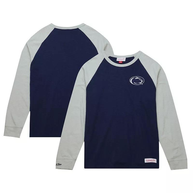 Mens Mitchell & Ness Penn State Nittany Lions Legendary Slub Raglan Long Sleeve T-Shirt Blue Product Image