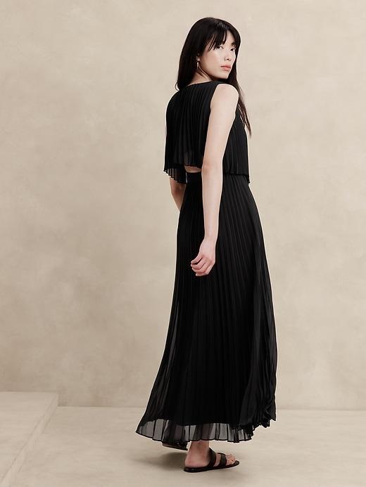 Pleated Chiffon Maxi Dress Product Image