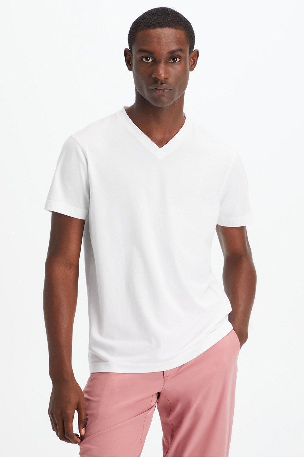 Fabletics Men The 24-7 V Neck male white Size M Product Image