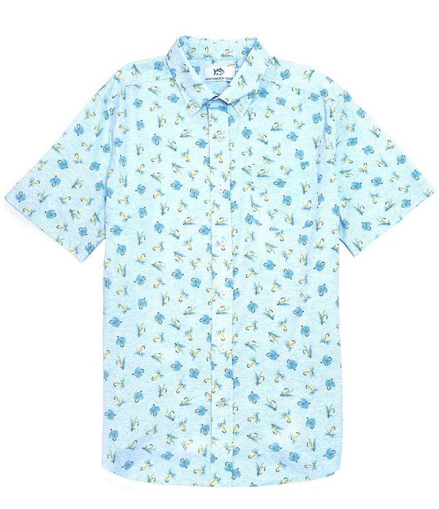 Southern Tide Intercoastal Heather Guy With Allure Performance Stretch Short-Sleeve Woven Shirt Product Image