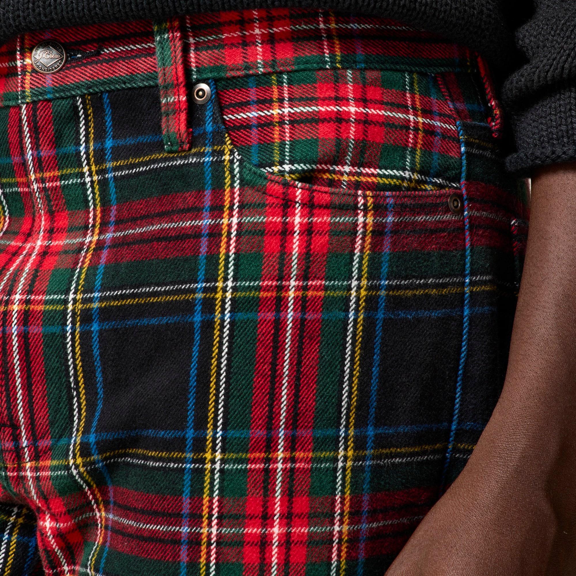 Classic five-pocket brushed twill pant in plaid Product Image