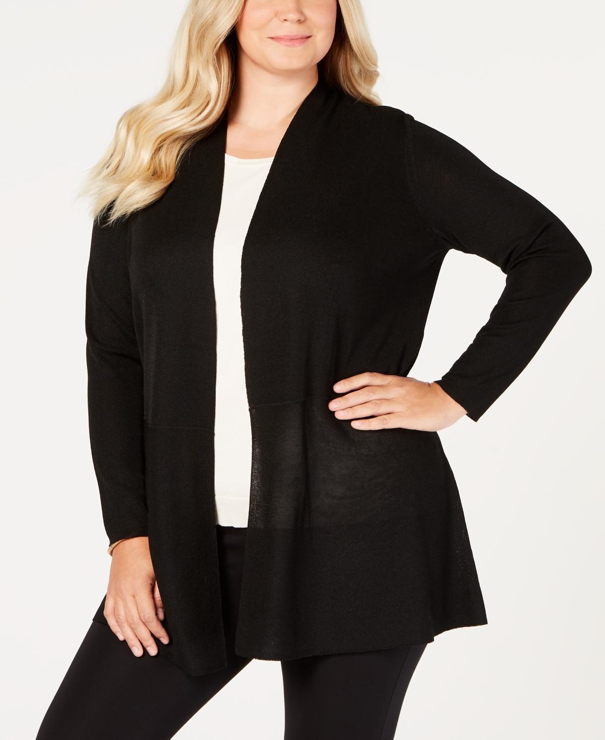 Anne Klein Plus Size Monterey Open-Front Cardigan Product Image