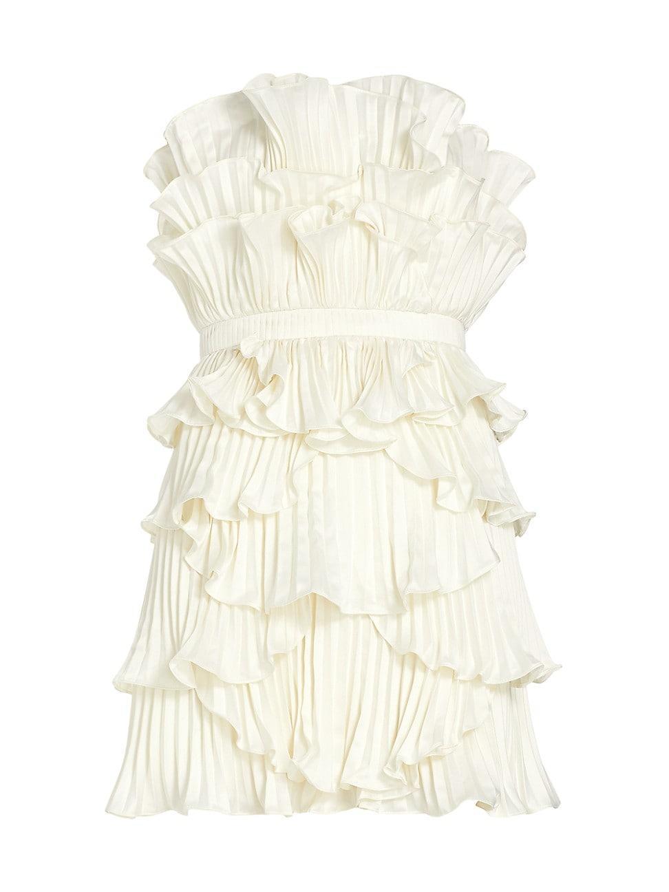 Reed Pleated Shell Strapless Minidress Product Image