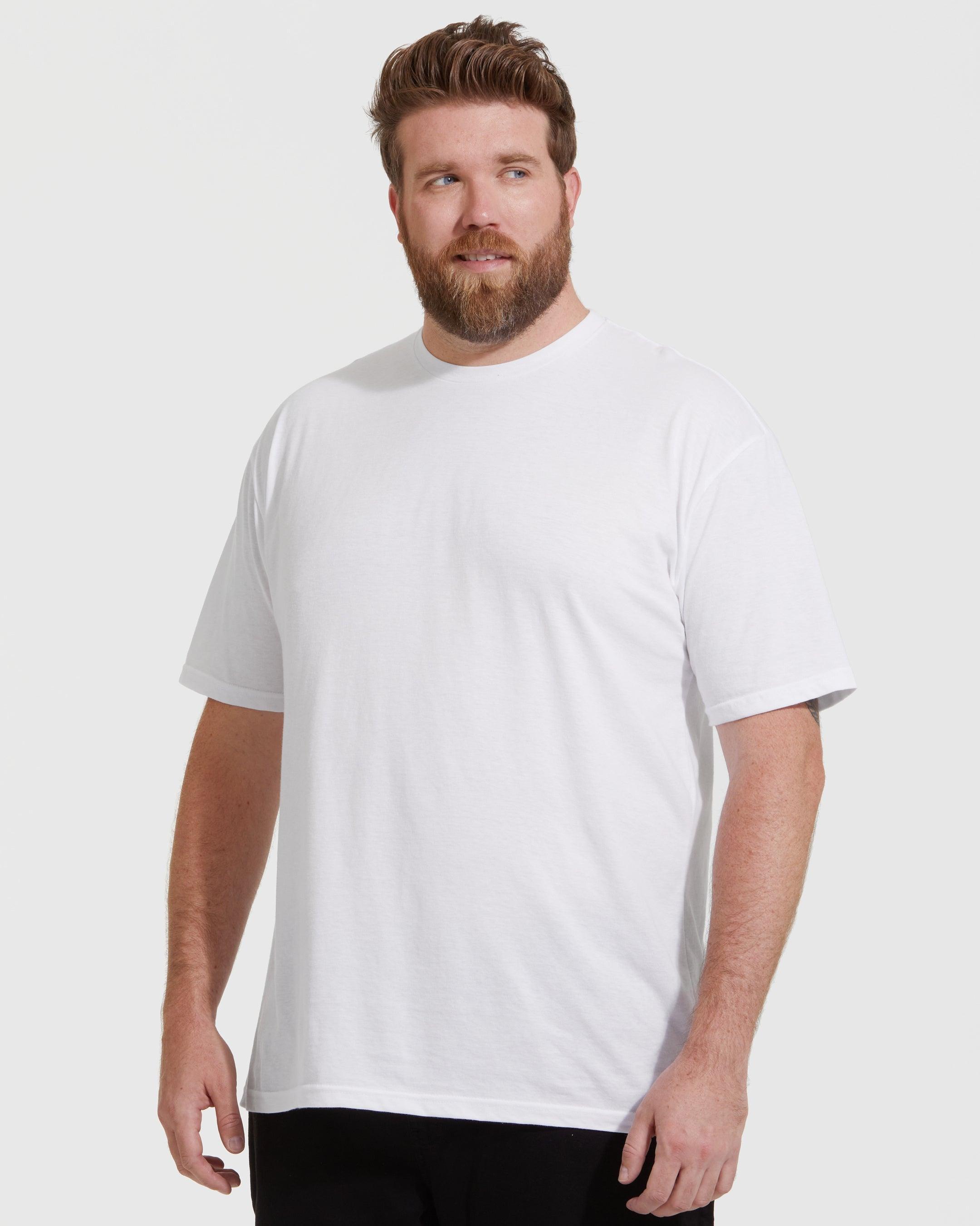 True Classic Men's All White Classic Short Sleeve Crew Neck T-Shirt 3-Pack Male Product Image