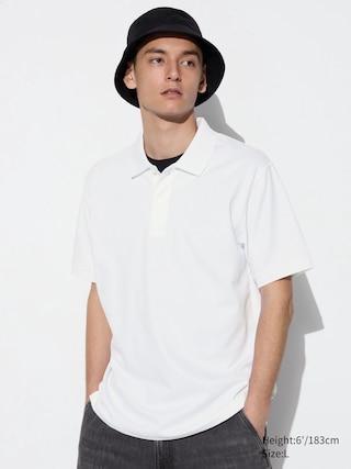 Mens Dry Pique Polo Shirt with Quick-Drying White Large UNIQLO US Product Image