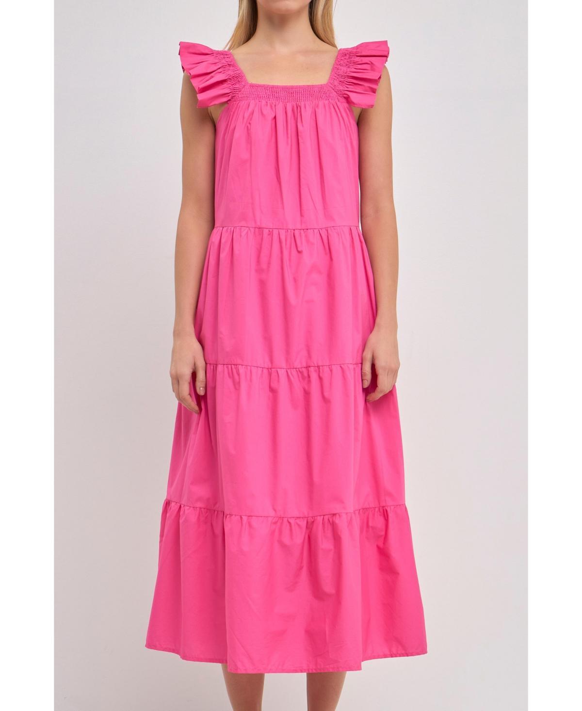 English Factory Womens Ruffle Detail Midi Dress Product Image