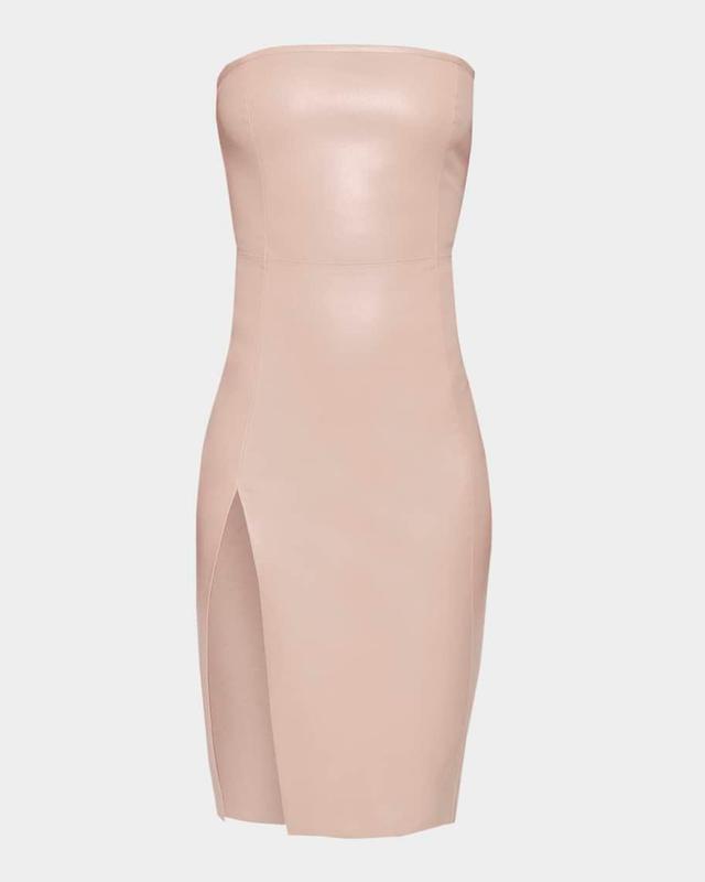 Aura Strapless Stretch Leather Dress Product Image