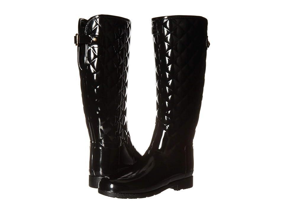 Womens Refined Gloss Tall Quilted Rubber Rain Boots Product Image