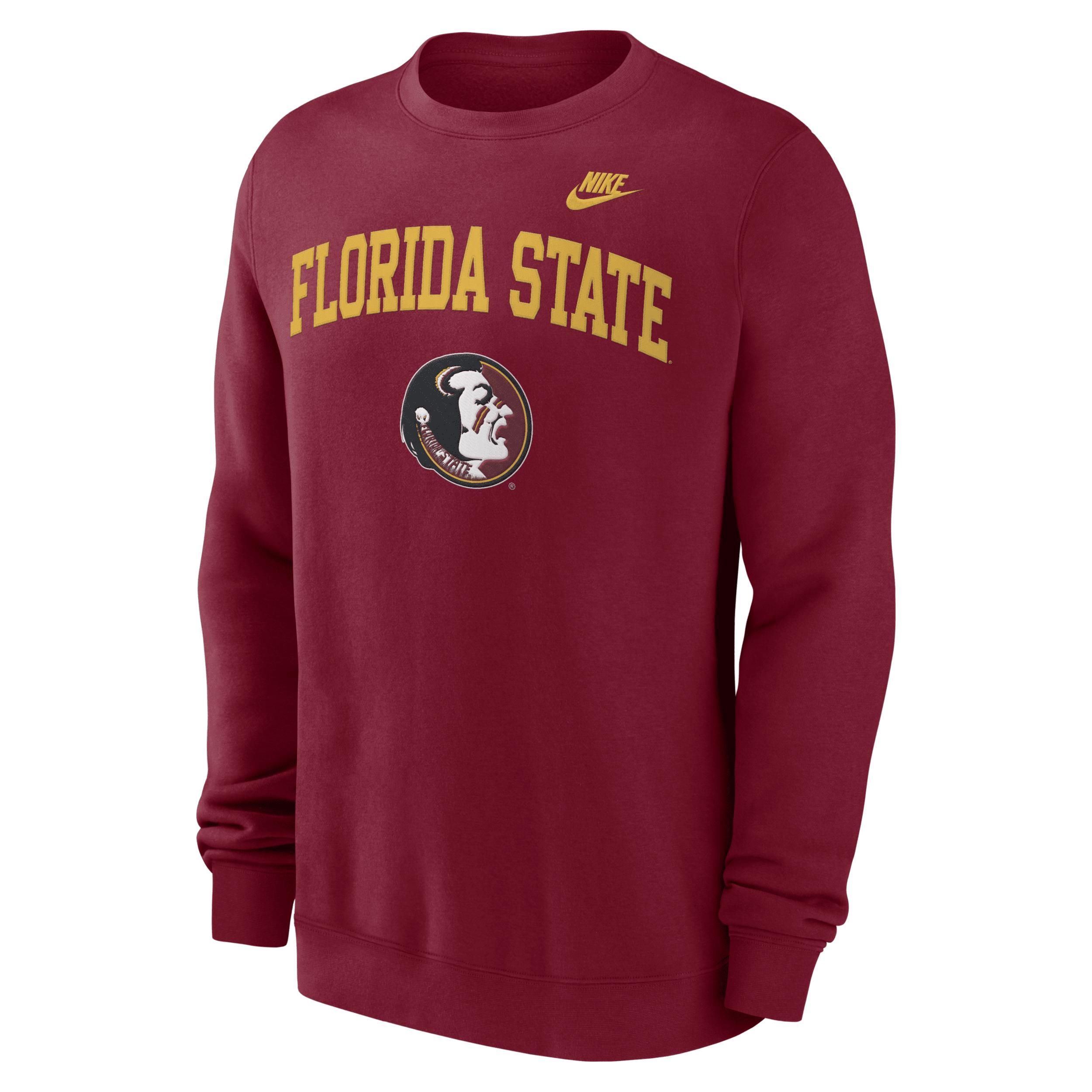 Nike Mens Garnet Florida State Seminoles Legacy Classic Tackle Twill EmbroideredArch Over Logo Pullover Sweatshirt Product Image