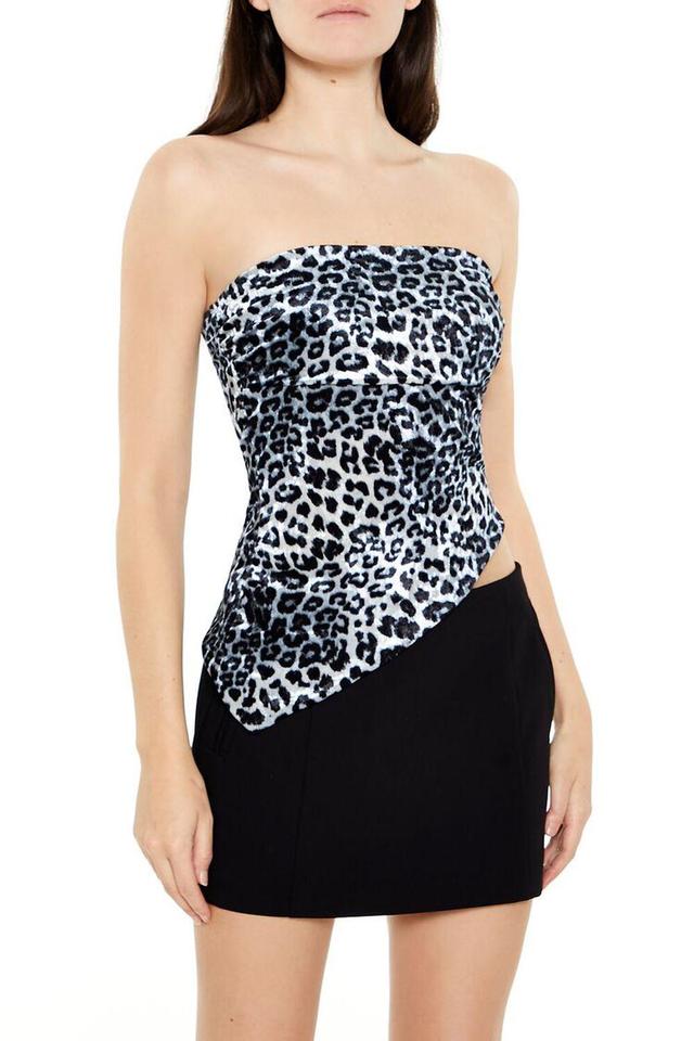 Velvet Leopard Print Tube Top | Forever 21 Product Image