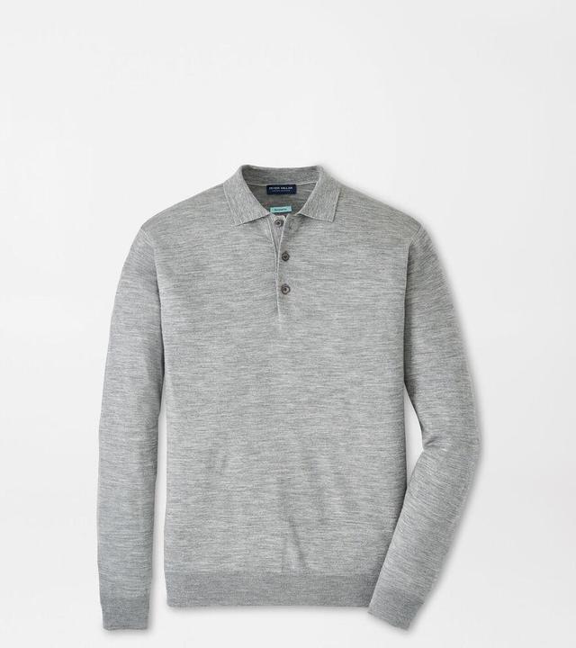 Peter Millar Mens Excursionist Flex Sweater Polo | Color: Gale Grey | Size: XXL Product Image