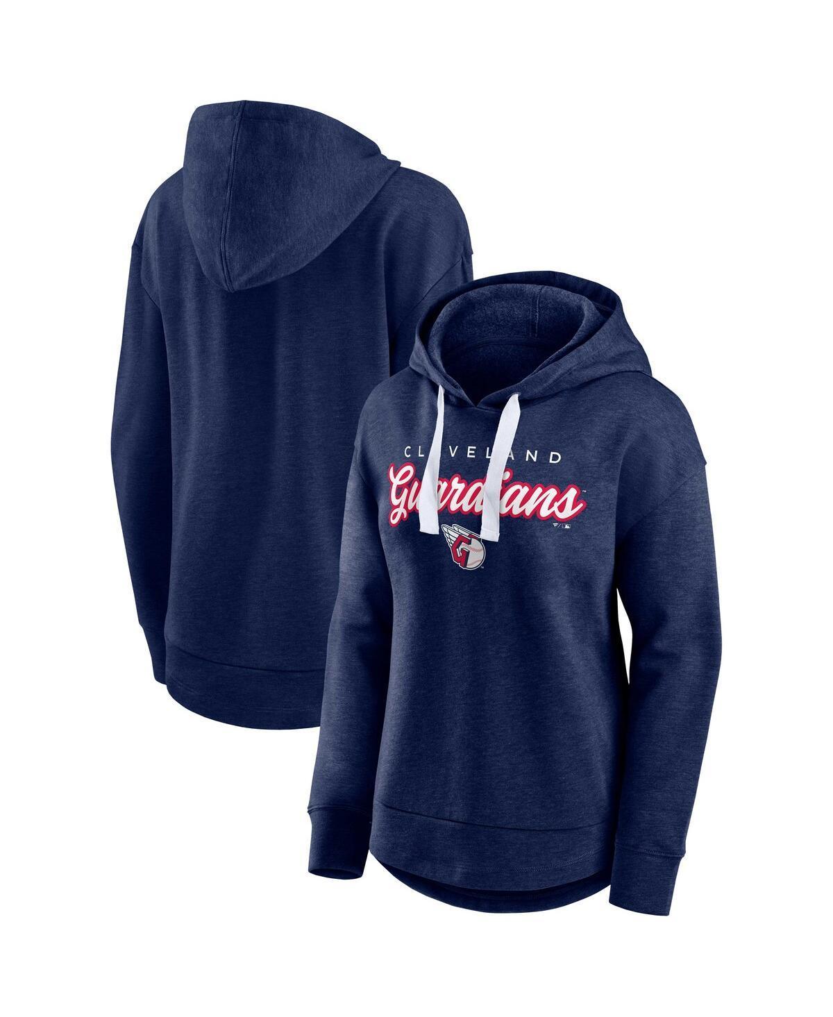 Womens Fanatics Heathered Navy Cleveland Guardians Set to Fly Pullover Hoodie Product Image