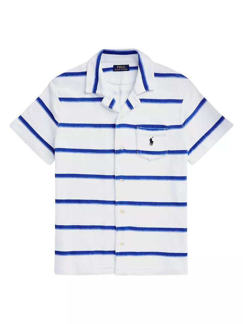 Striped Cotton-Blend Camp Shirt Product Image