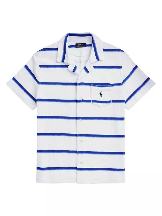 Striped Cotton-Blend Camp Shirt Product Image