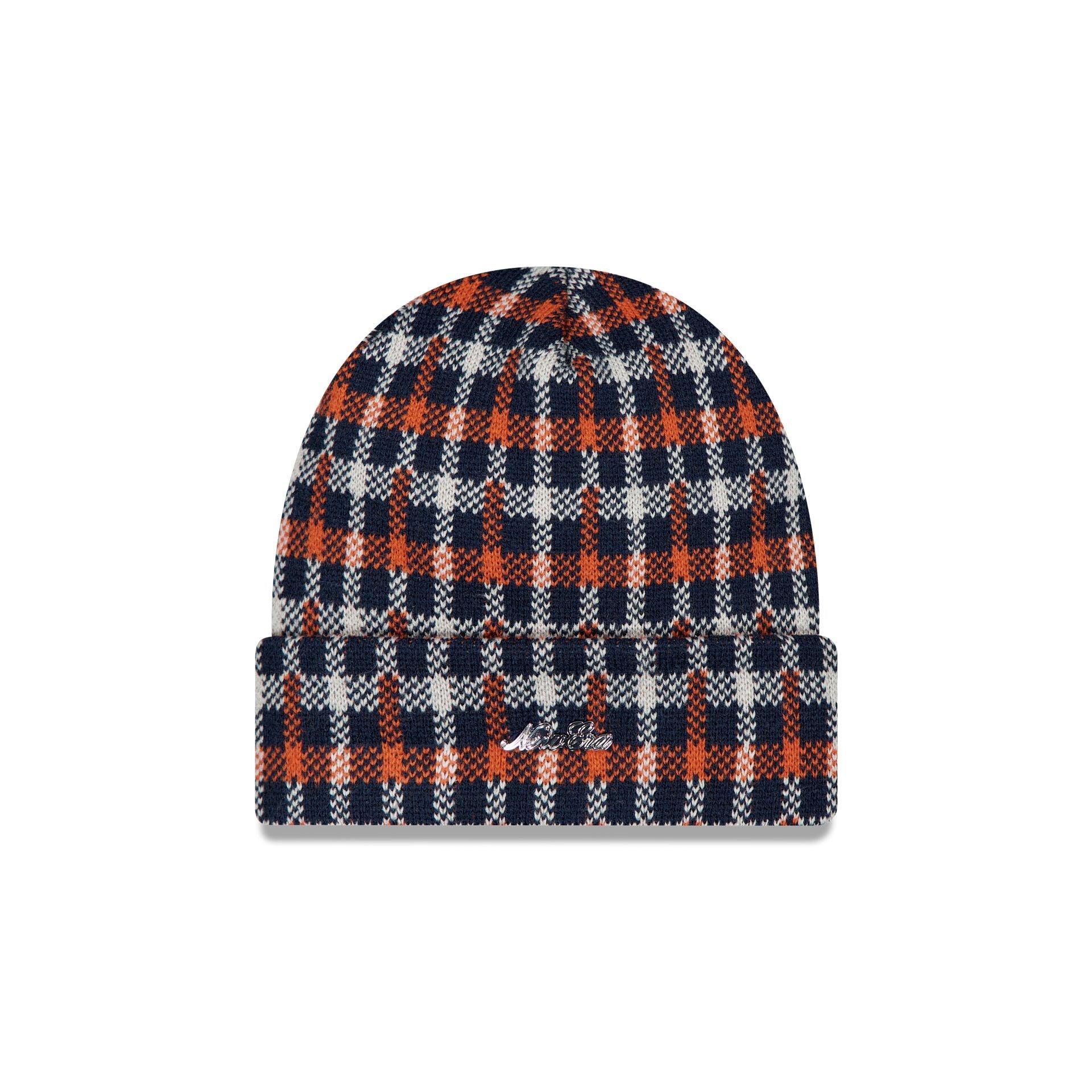 New Era Cap Block Check Black Cuff Knit Hat Male Product Image