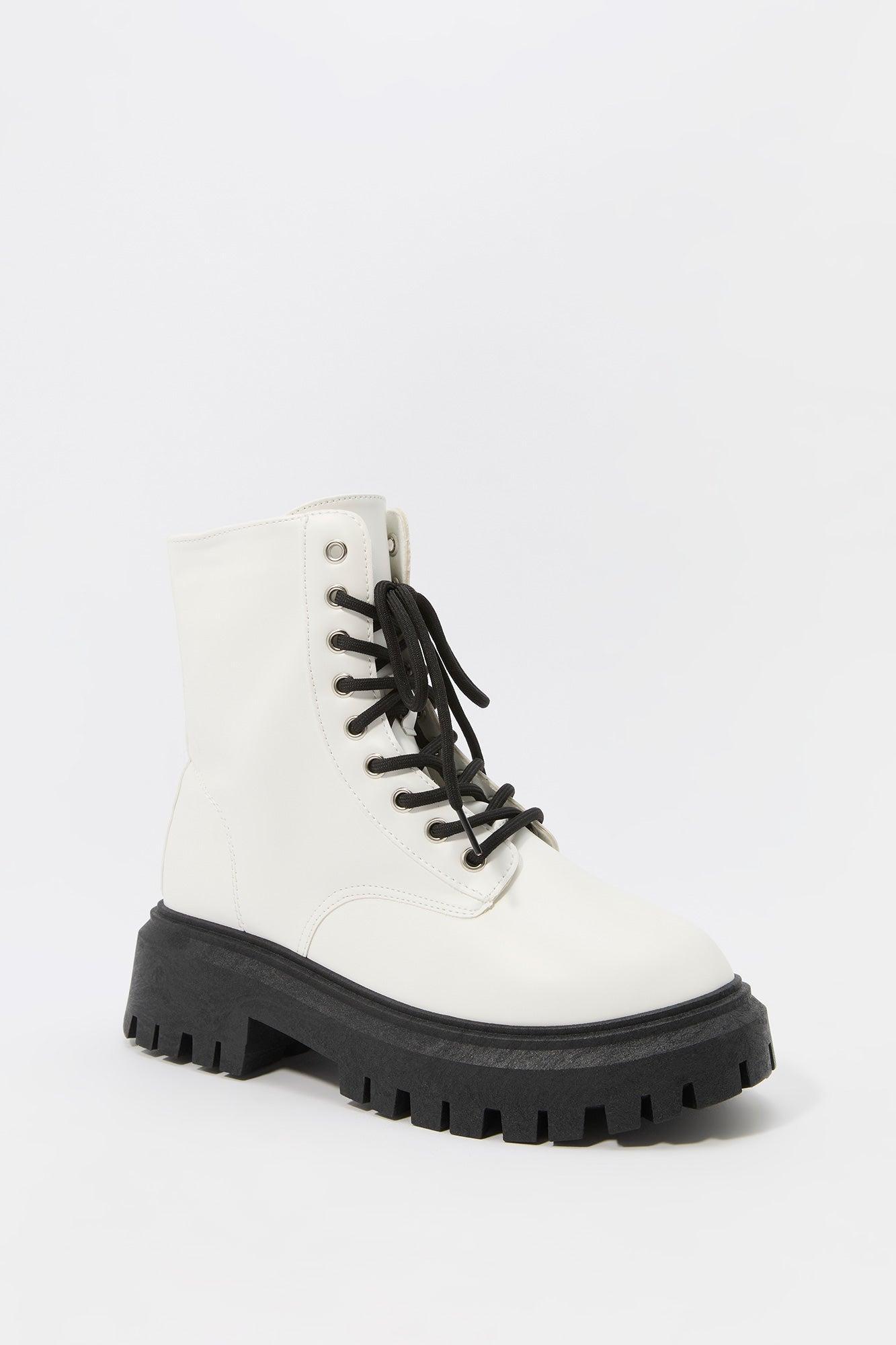 Faux Leather Platform Boot Female Product Image