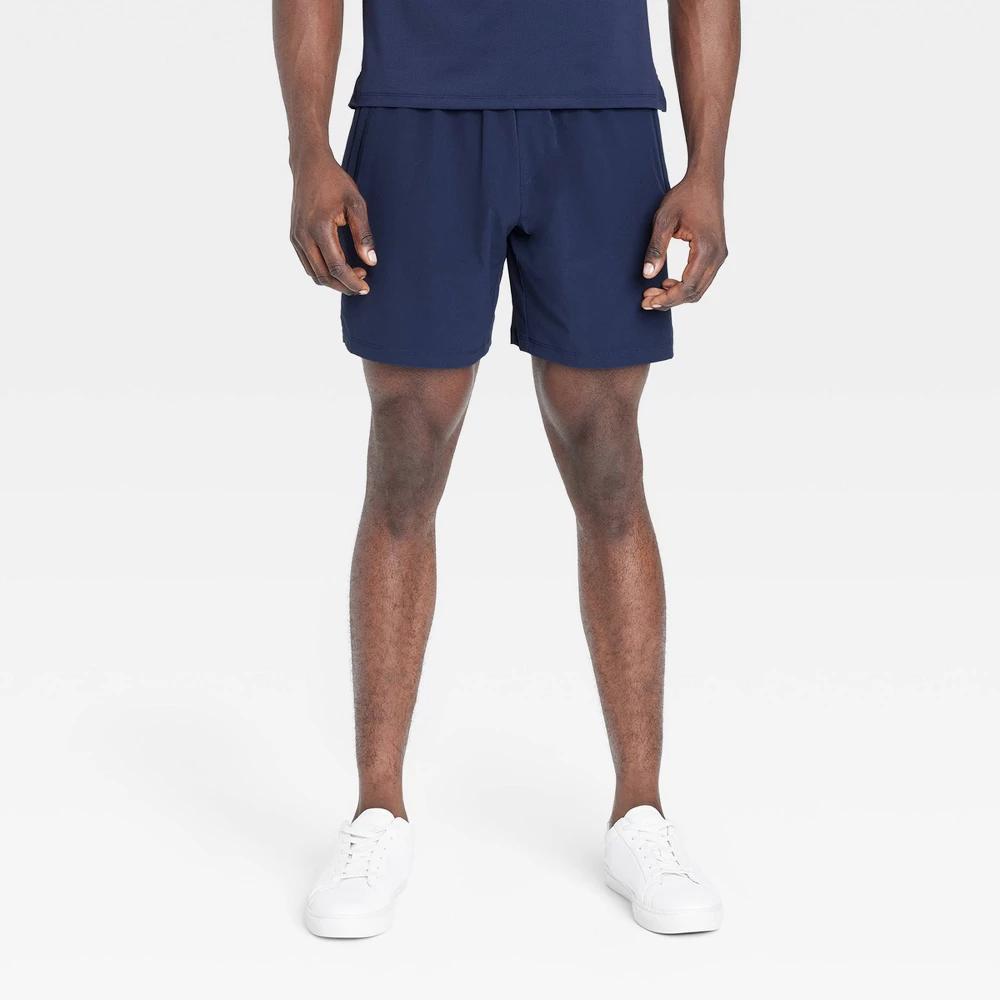 Mens Stretch Woven Shorts 7 - All In Motion Navy Blue L Product Image