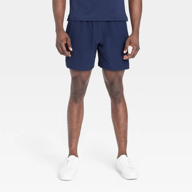 Mens Stretch Woven Shorts 7 - All In Motion Navy Blue L Product Image