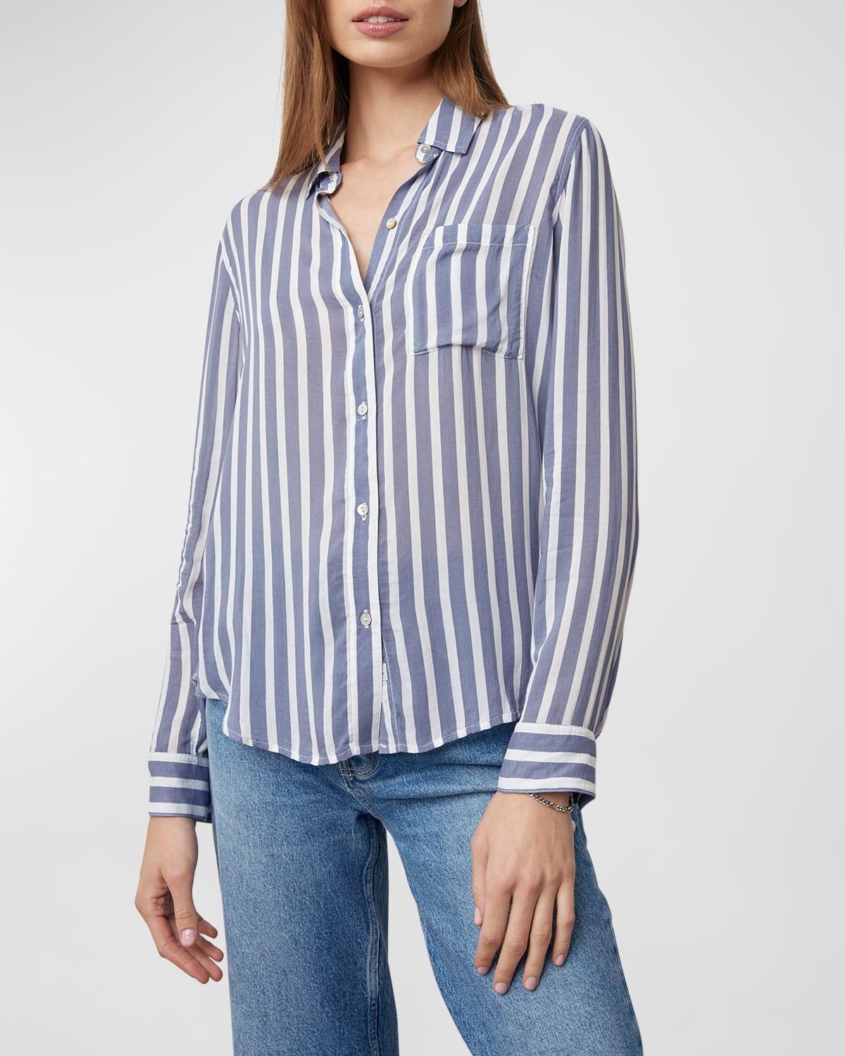 Josephine Striped Button-Front Shirt Product Image