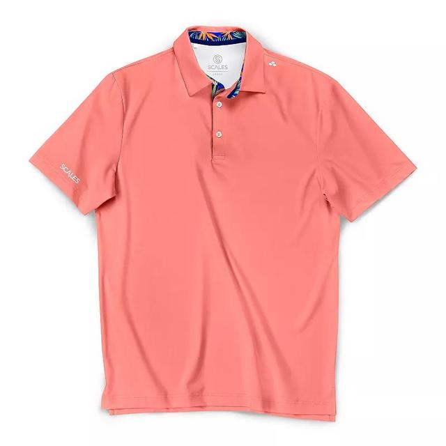 Mens SCALES Offshore Clubhouse Collection Golf Polo Shirt Pink Product Image