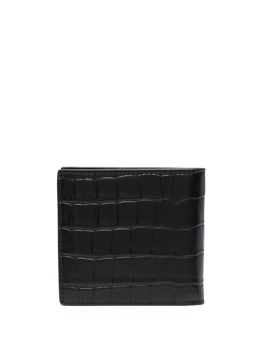 Croco-effect Skull Cardholder In Black Product Image