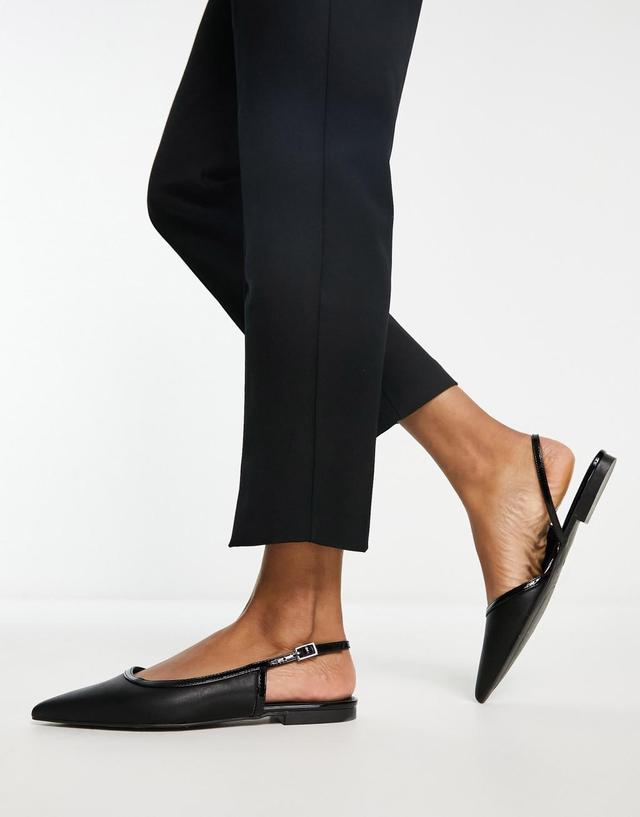 ASOS DESIGN Lane slingback ballet flats in black  Product Image